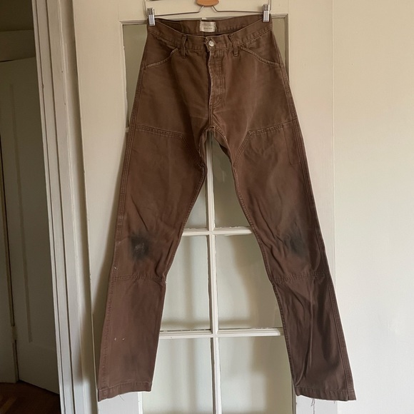 Taylor Stitch Chore Pants Brown 3 Worn 
